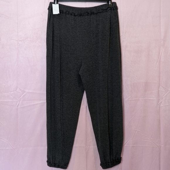 Moa Moa Charcoal Gray Ruffle Trim Cozy Joggers size 2X - Picture 4 of 7